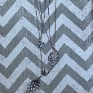 !!!NEW!!! 3 tiered silver charm necklace!!